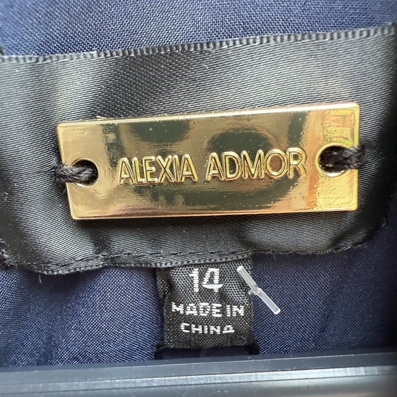 Alexia Admor Emery Navy Blue White Collared Dress‎ 14 - Picture 2 of 6